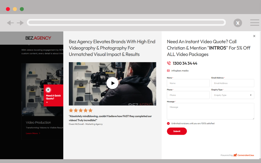Popout Examples - ConversionCow